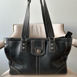 Coach black leather bag